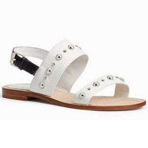 Kate Spade Stillwell White Tumbled Leather Studded Sandals